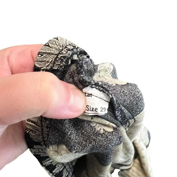 Womens Boho Pants Plus Size 20 Baggy Loose Thin Black Brown White Patterned - Picture 4 of 4